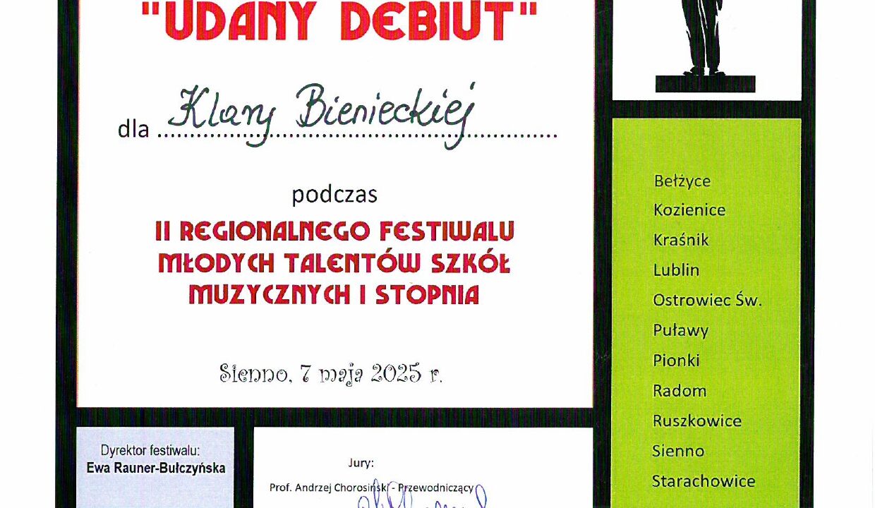 Udany debiut Klary Bienieckiej!!!