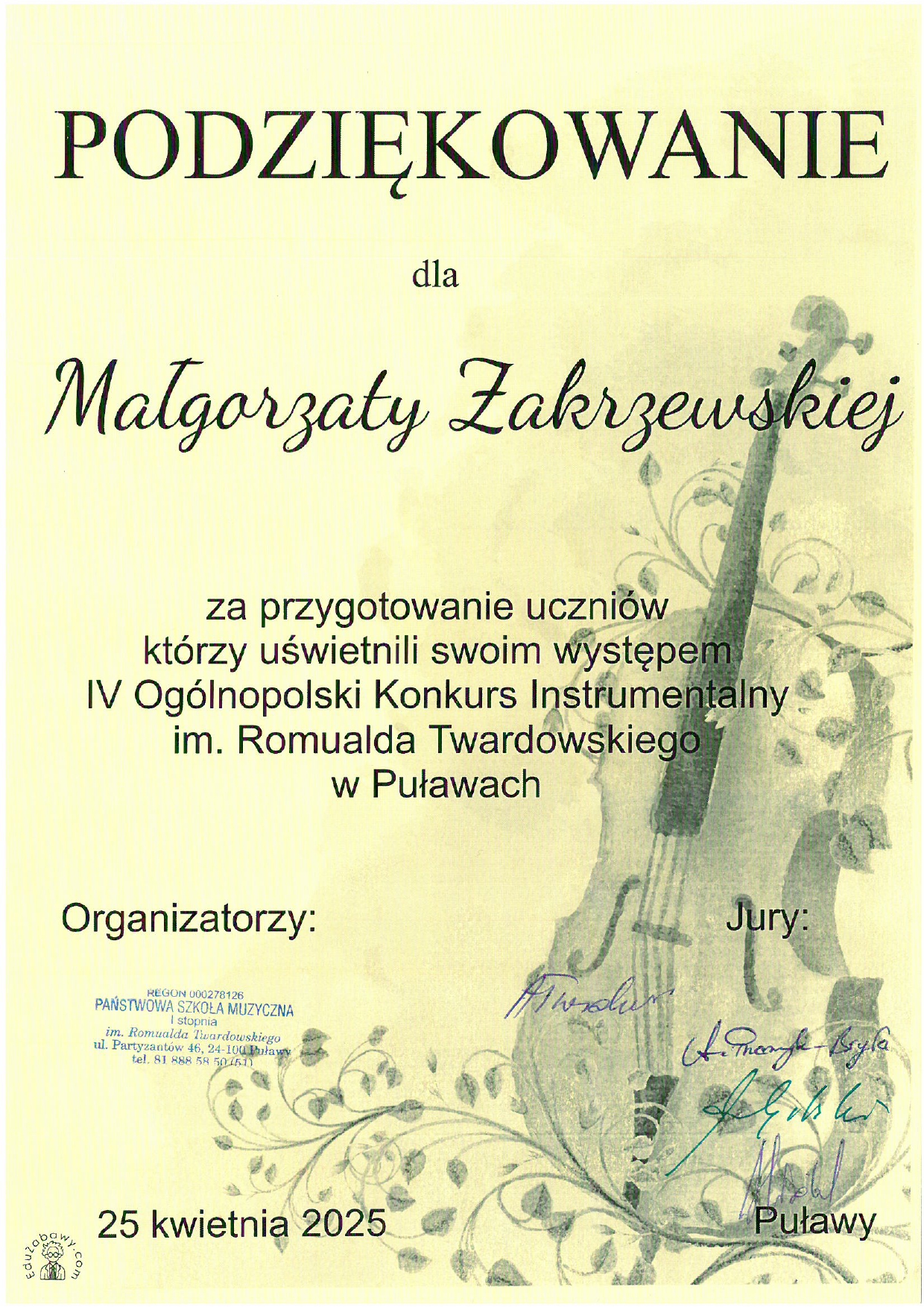 MAŁGORZATA ZAKRZEWSKA